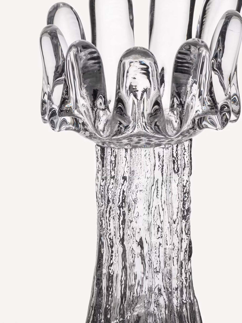 Sunflower tall glass votive candleholder, clear (18 cm)