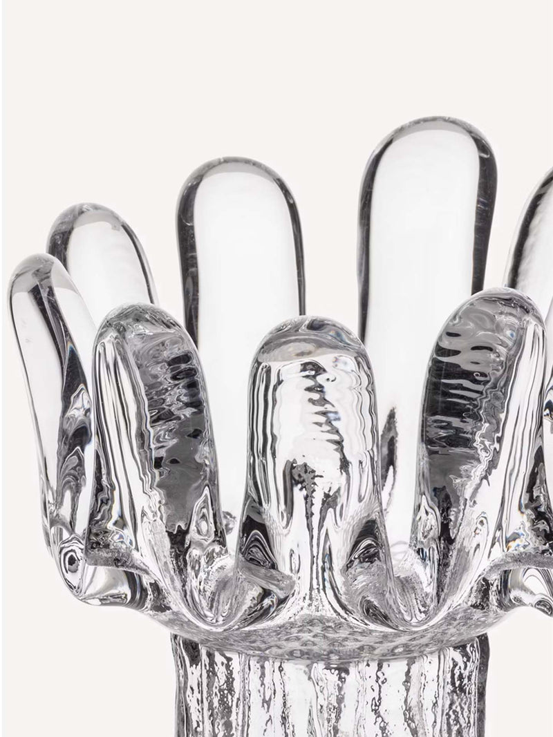 Sunflower medium glass votive candleholder, clear (11,5 cm)