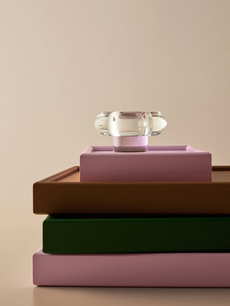 Orion glass votive candleholder, pink (6 cm)