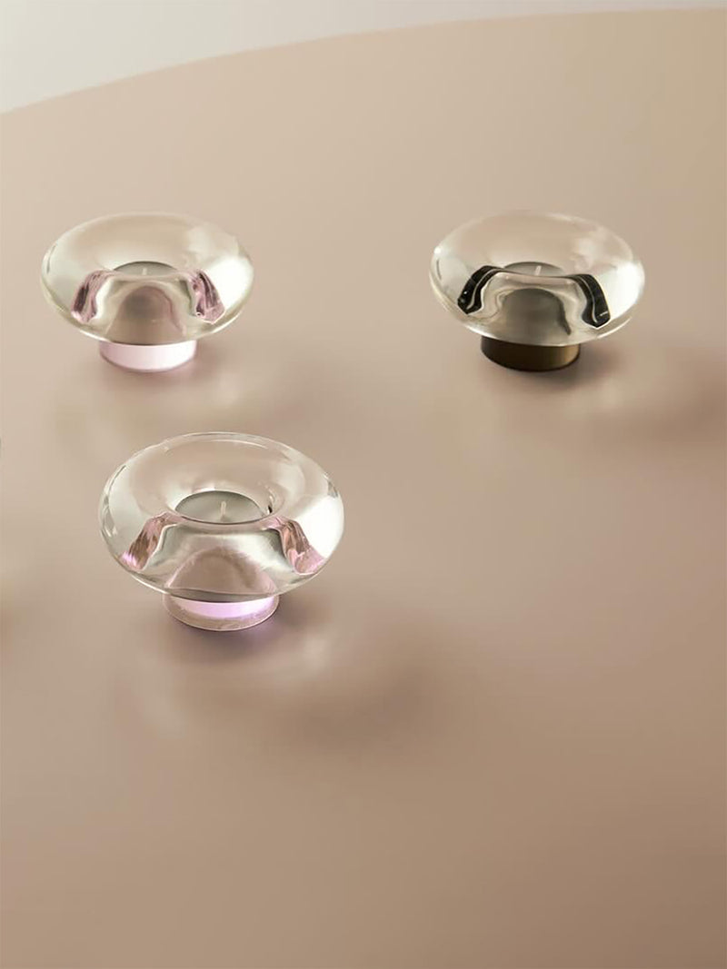 Orion glass votive candleholder, grey (6 cm)