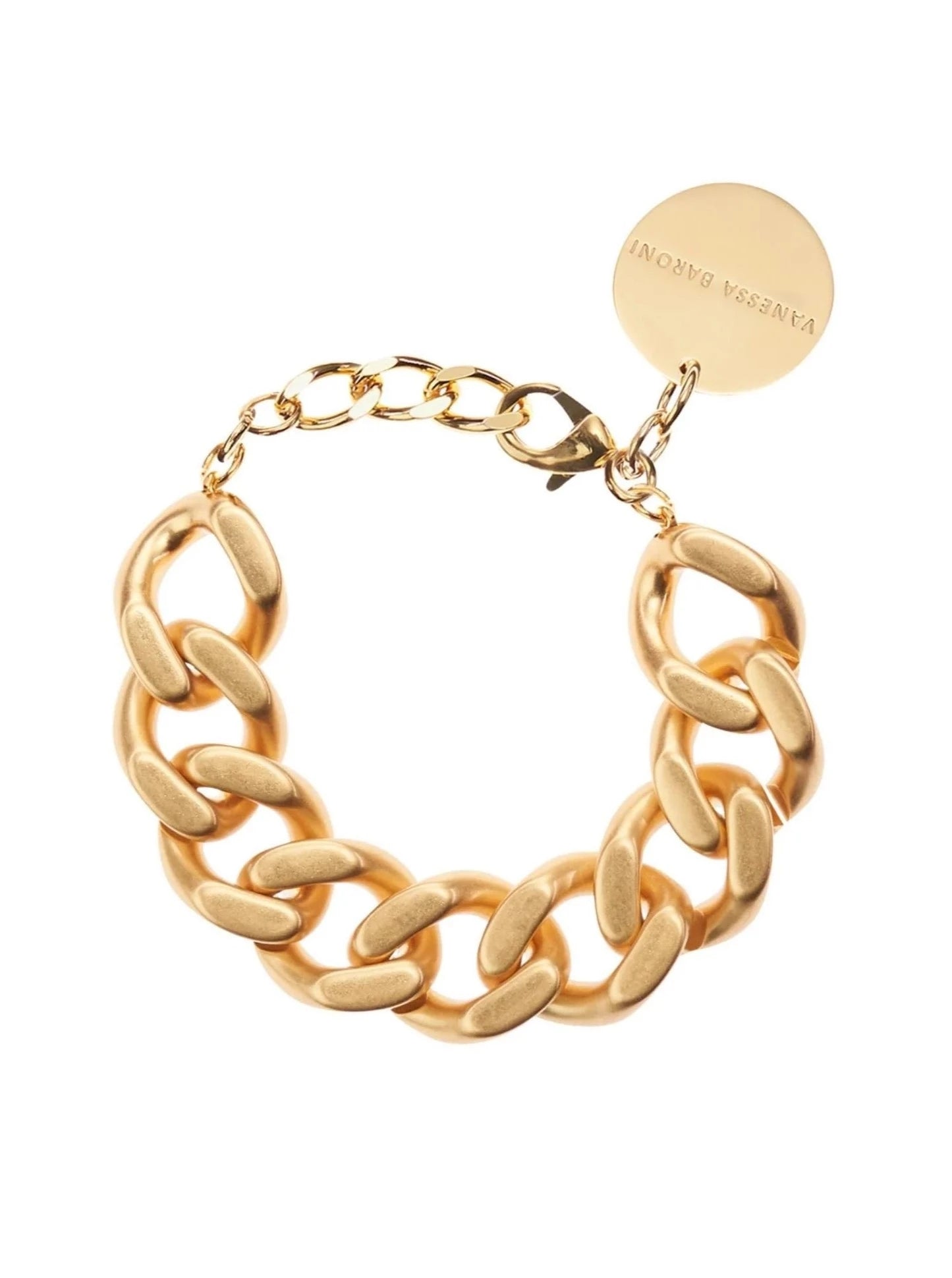 Flat chain bracelet, gold vintage