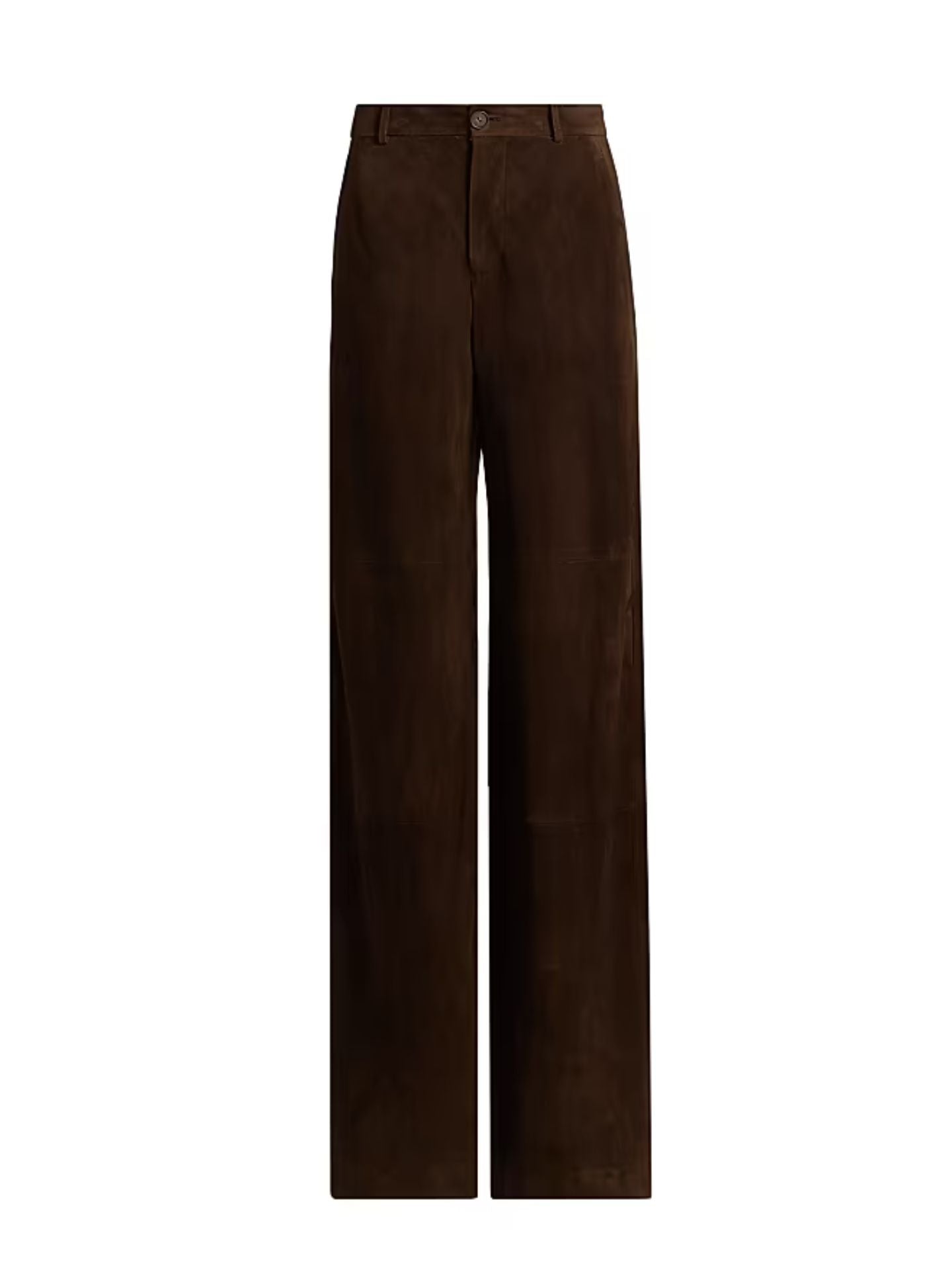 Suede Mid-Rise Trouser, Brown