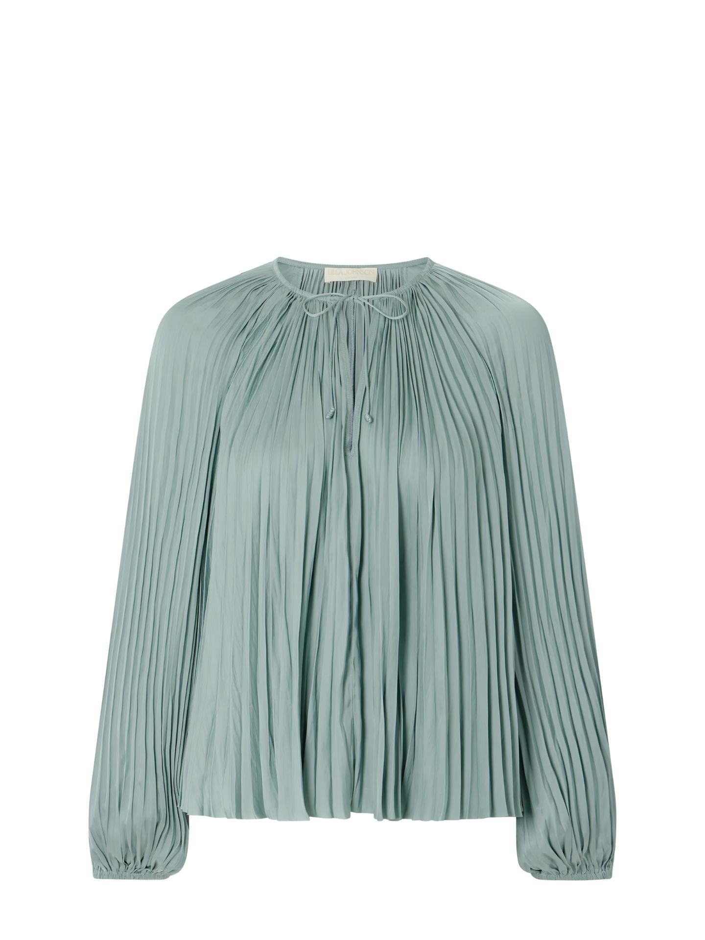 Electra long sleeve pleated blouse, mint green