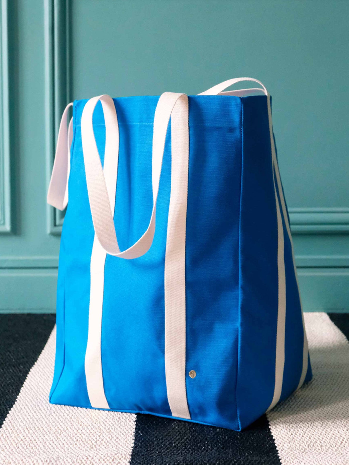 Maxi Mecano Poppins canvas bag, blue (48 x 33 x 33 cm)