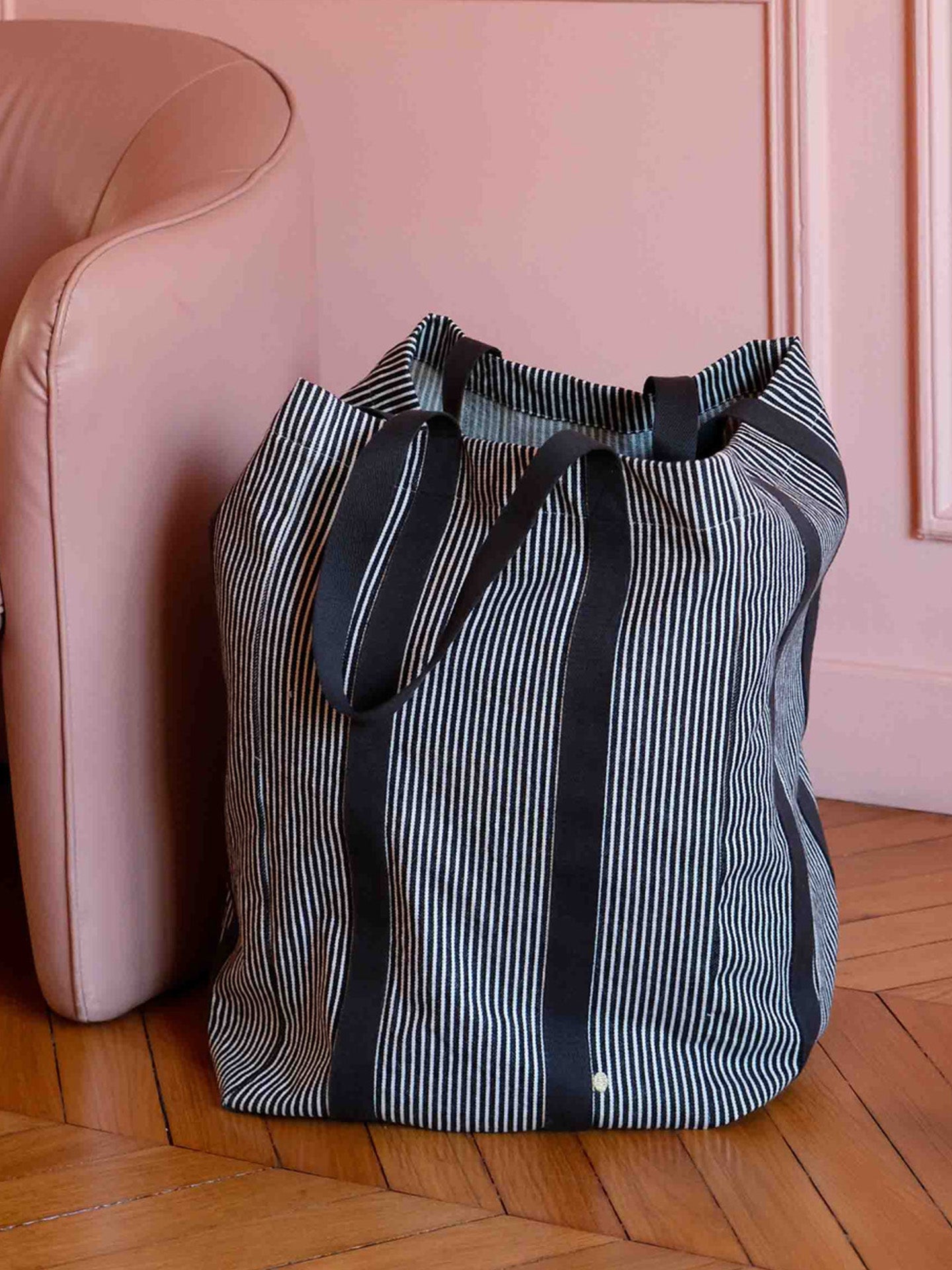 Maxi Basile Poppins canvas bag, stripe (48 x 33 x 33 cm)