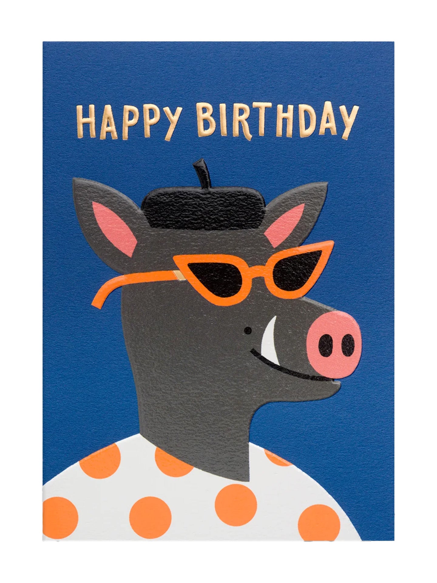 Happy Birthday Cool Hog Birthday Card by Ilse Weisfelt