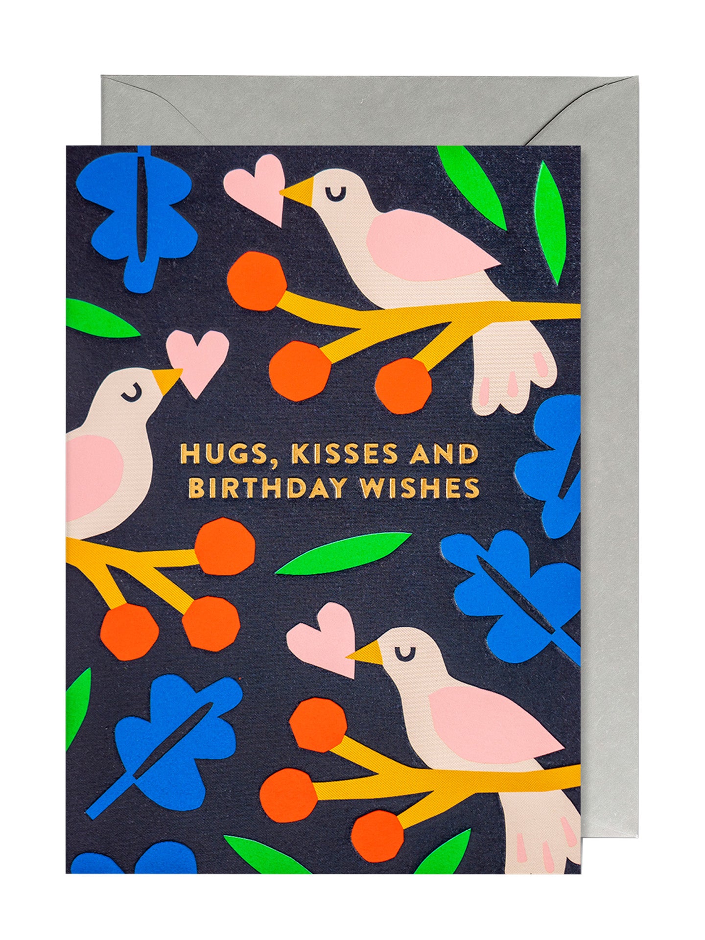 Hugs, Kisses and Birthday Wishes Birds Birthday Card