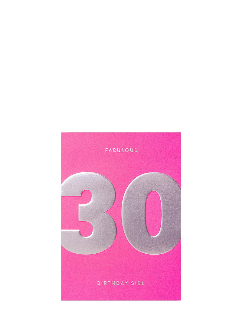 Fabulous 30 Birthday Girl Birthday Card