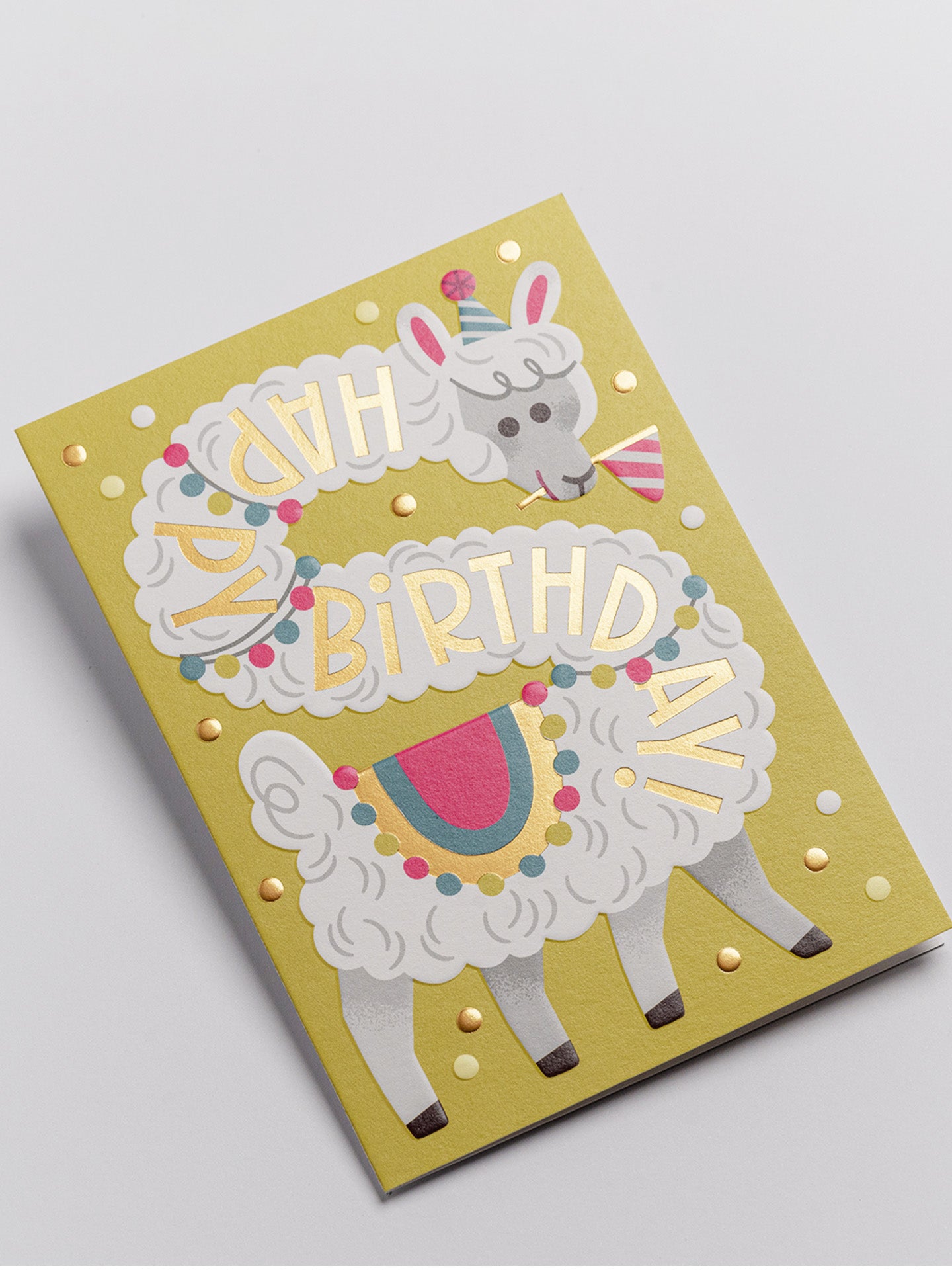 Llama in Party Hat birthday card by Mei Støyva