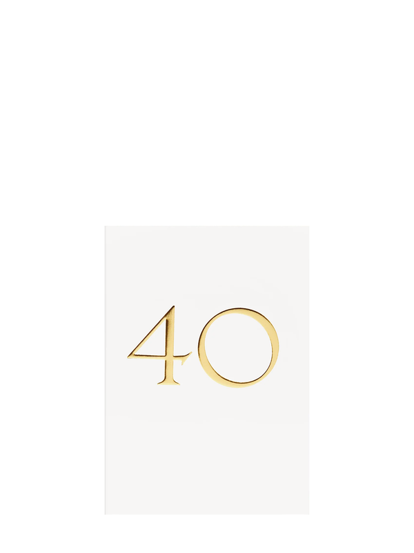 White & Gold Milestone 40th Birthday Card