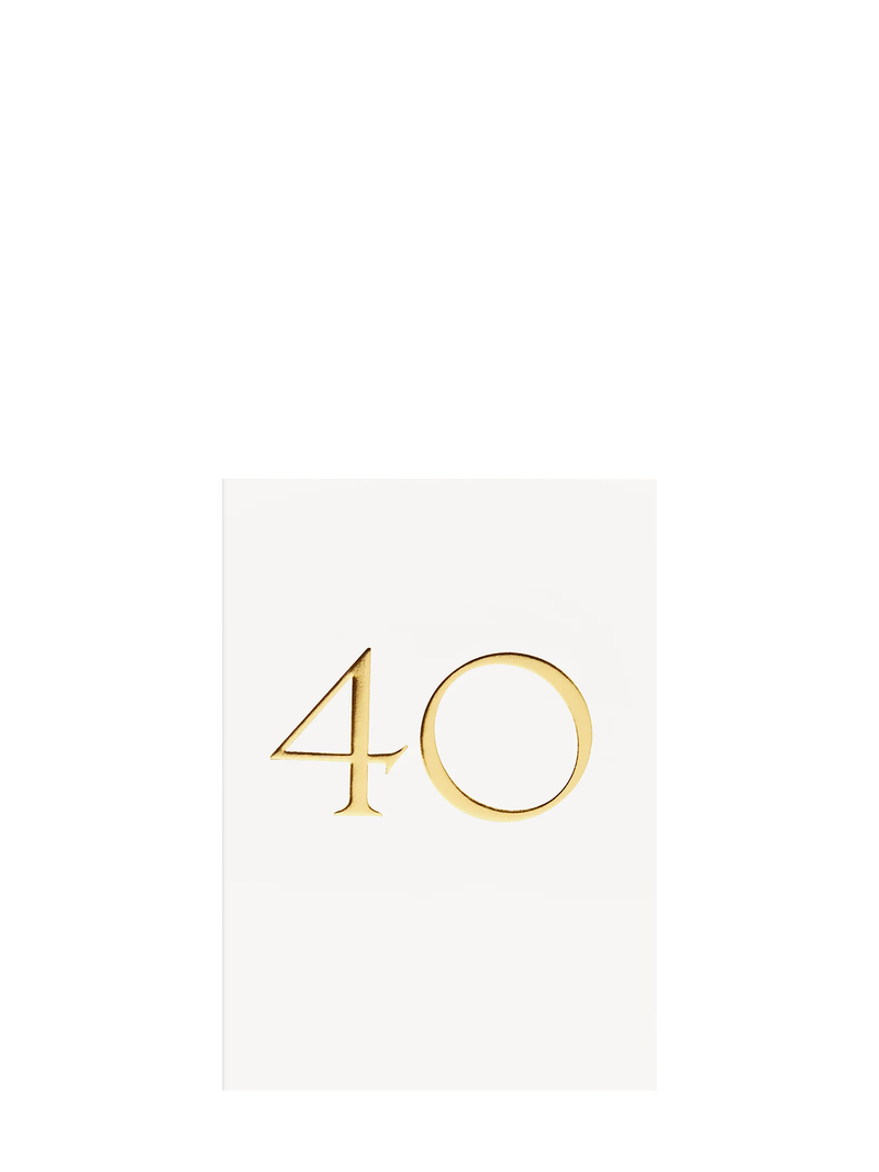 White & Gold Milestone 40th Birthday Card