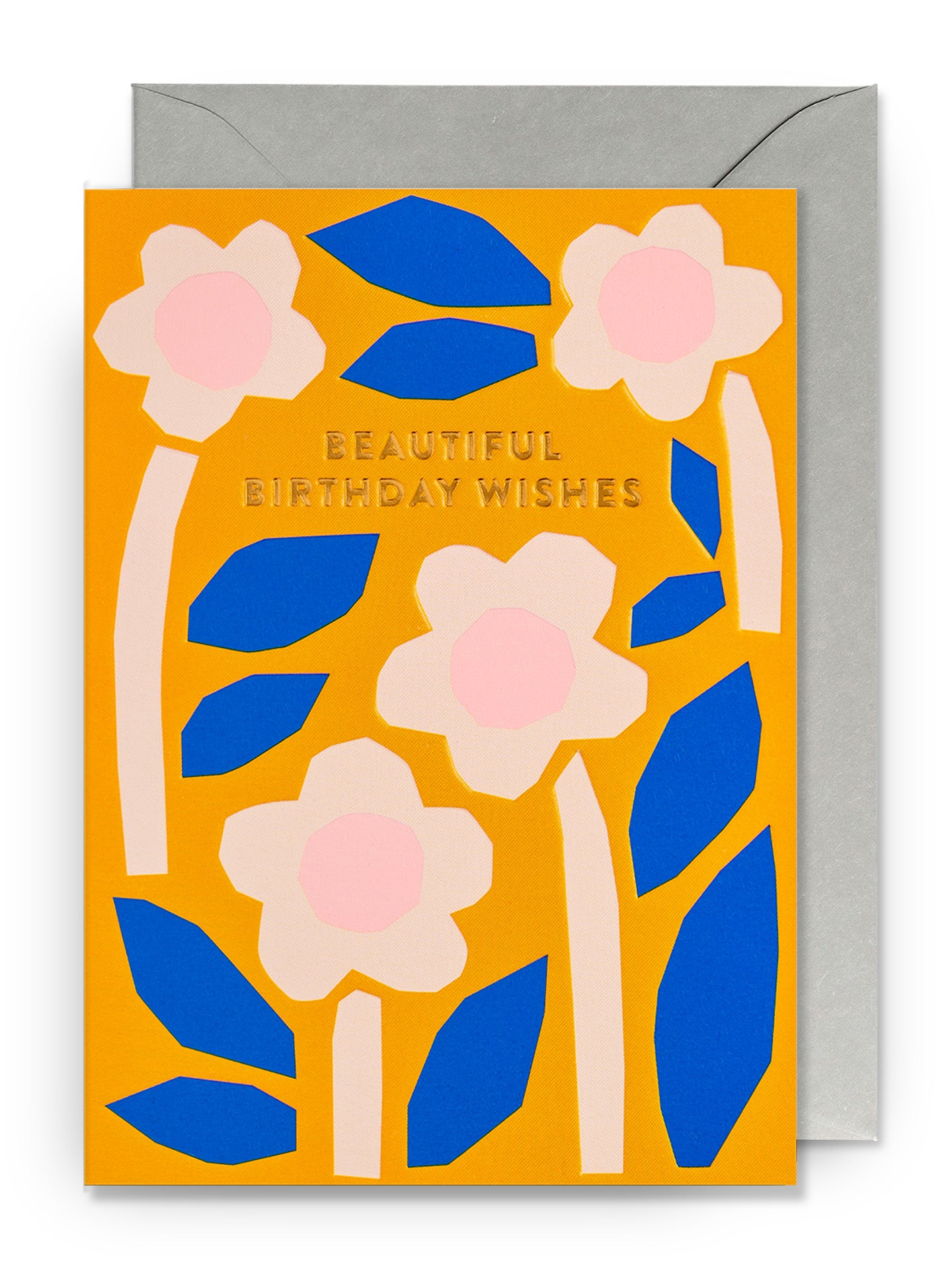 Beautiful floral collage illustrated birthday card by Myriam van Neste