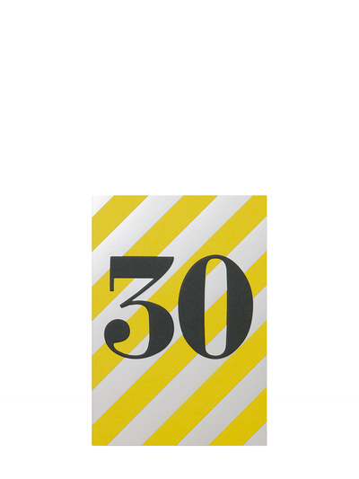 Milestone 30th birthday diagonal striped birthday card