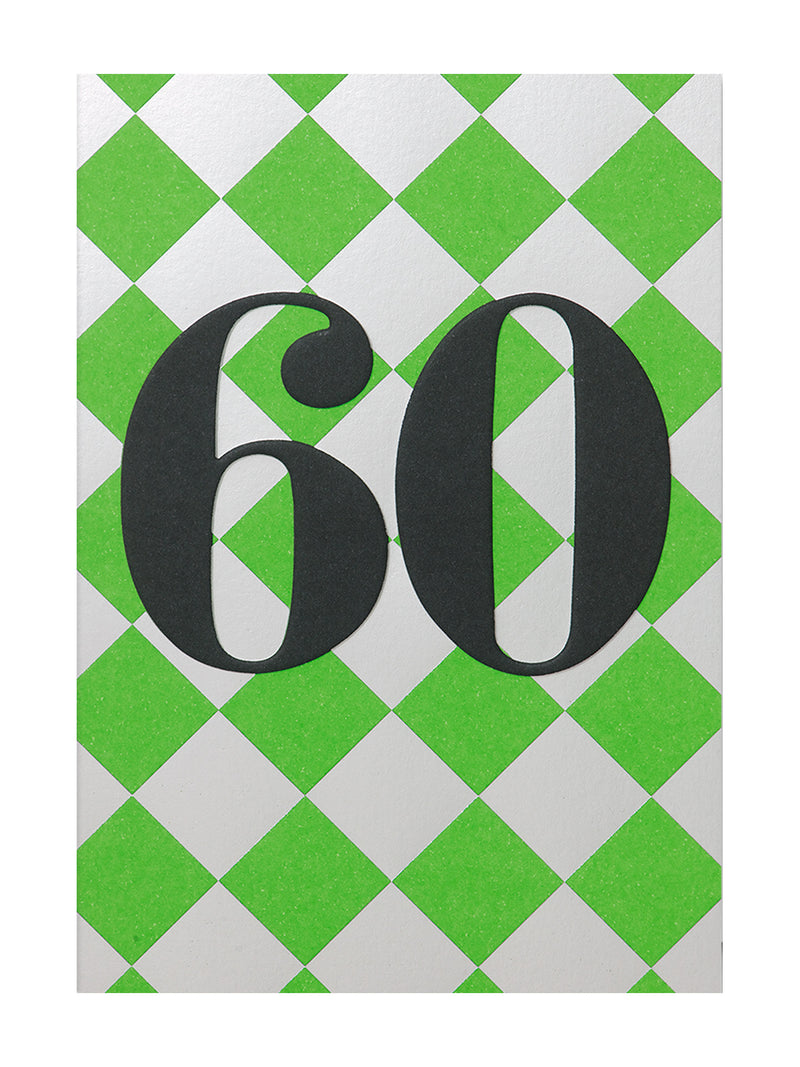 60th checkers patterned milestone birthday card