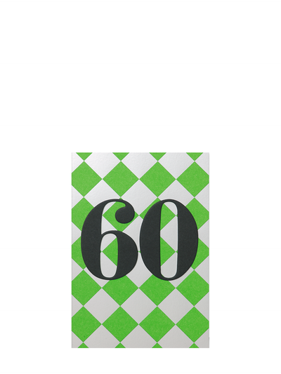 60th checkers patterned milestone birthday card