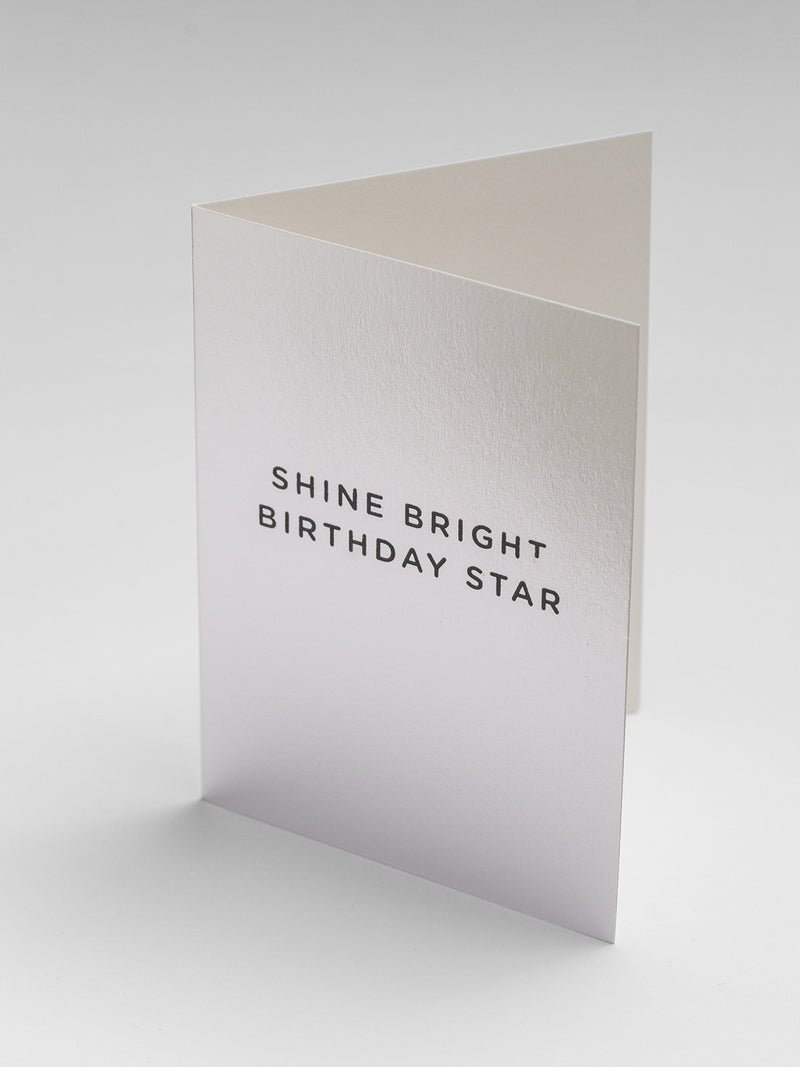 Shine bright star silver mini birthday card