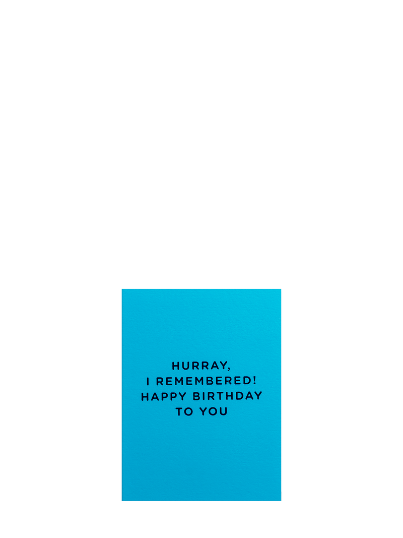 Hurray! I remembered birthday mini card