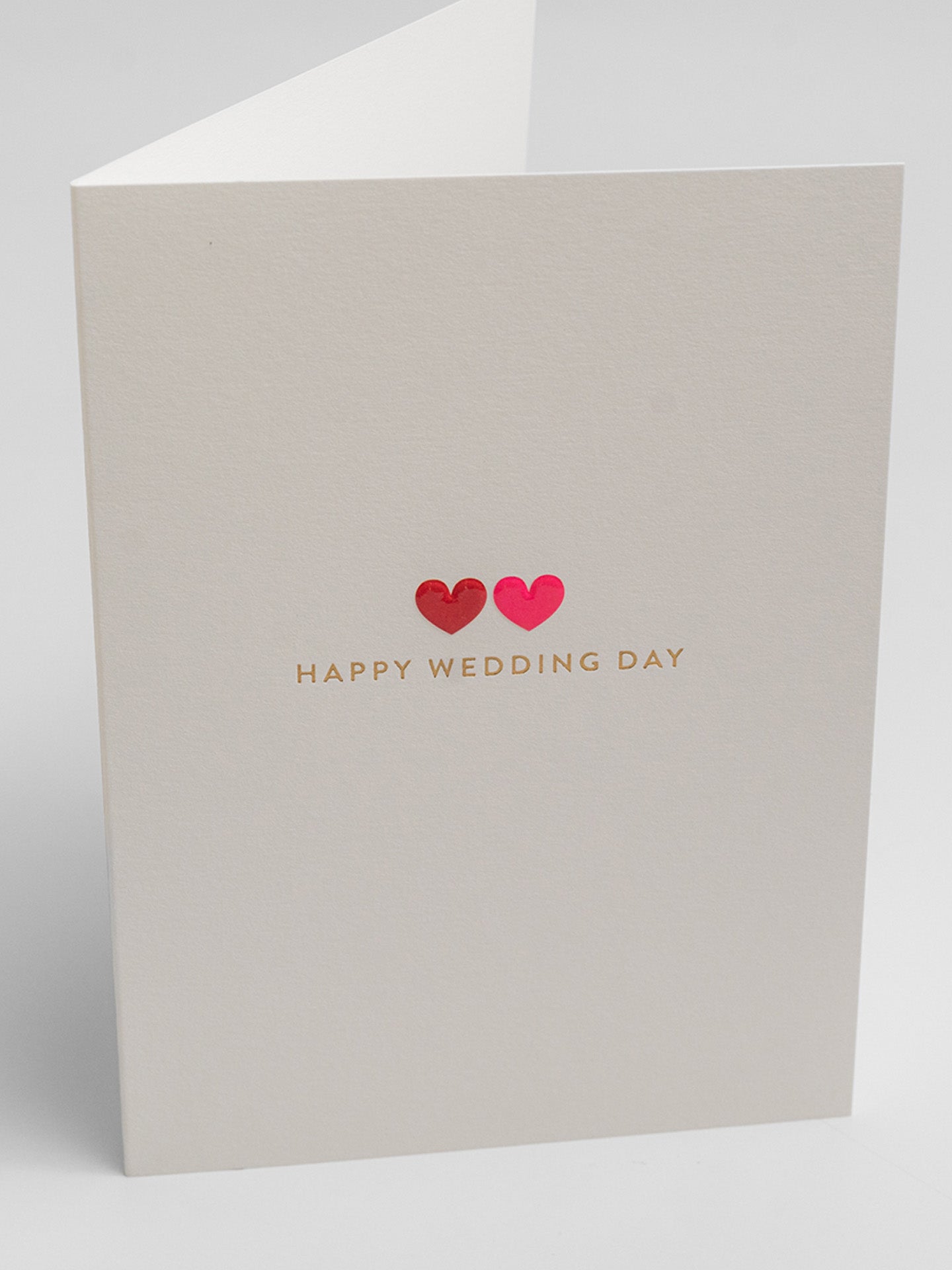 Minimalist hearts motif wedding card