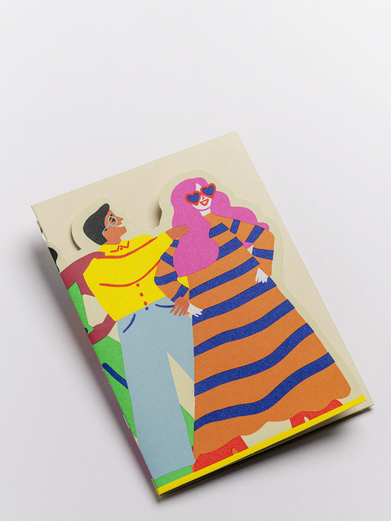 Conga Line fold out Concertina celebration card