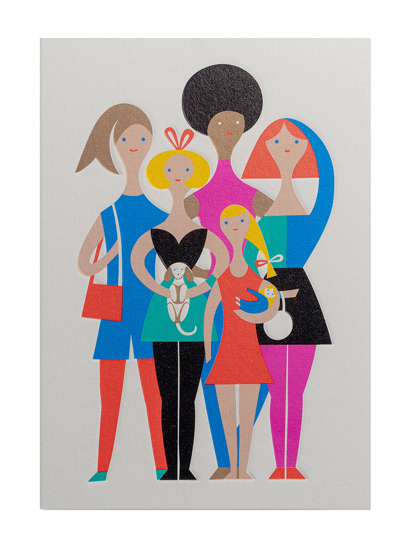 Girls ilustrated card