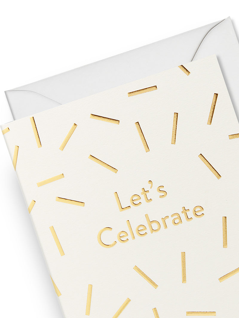Golden Confetti Let's Celebrate All Occasions Card