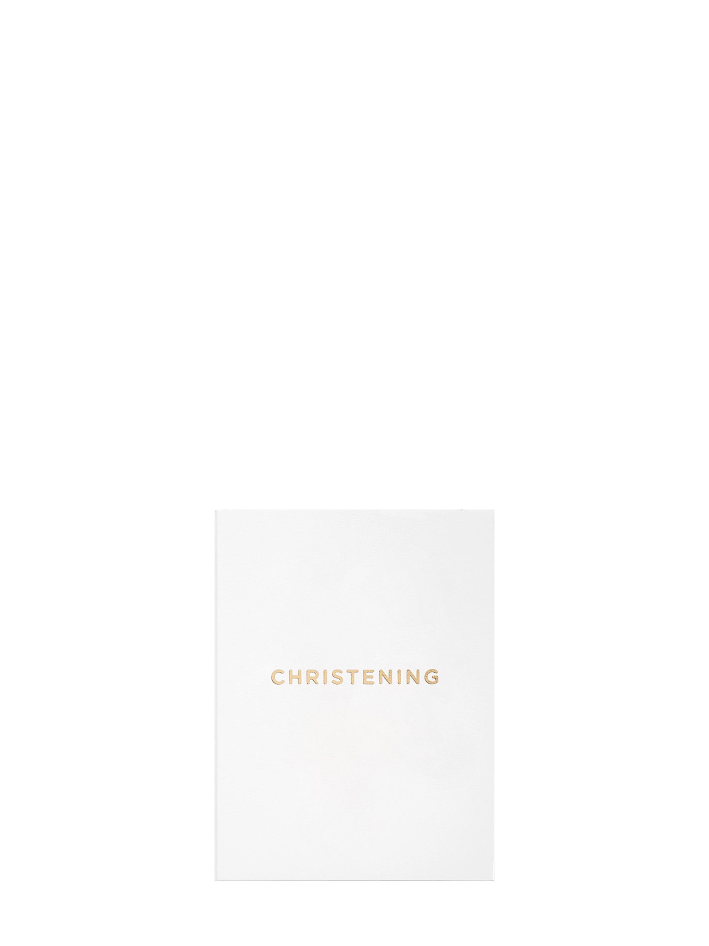 White and gold simple mini Christening card
