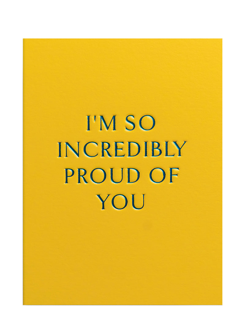 So proud, yellow mini graduation card