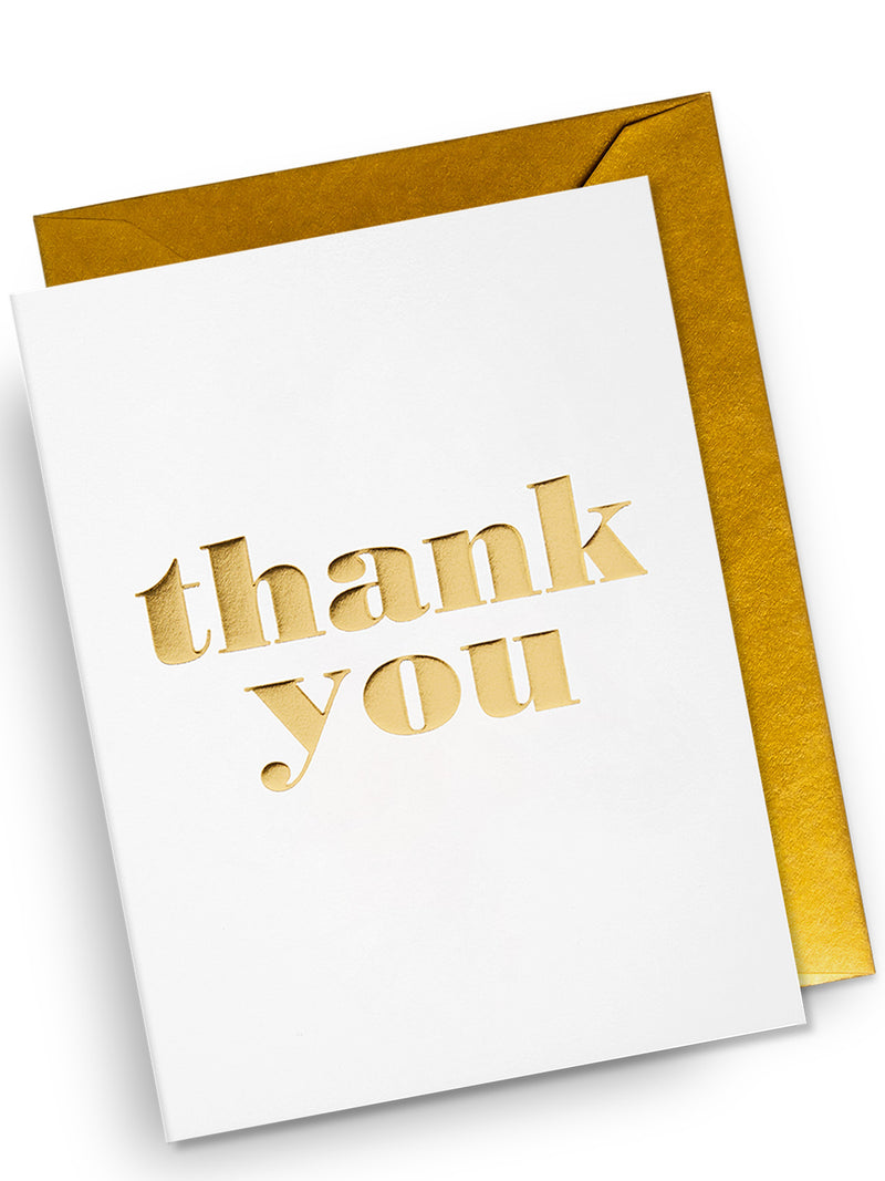 Golden thank you mini card