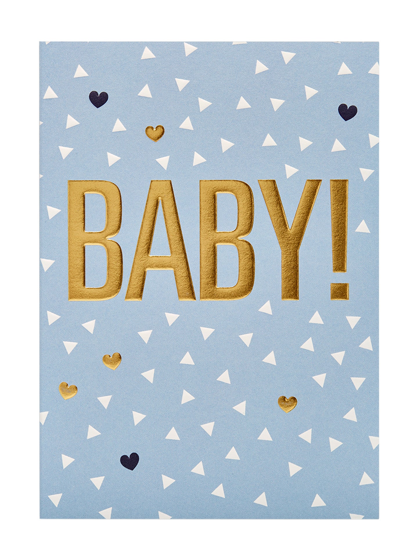 Baby! blue confetti new baby card by Postco
