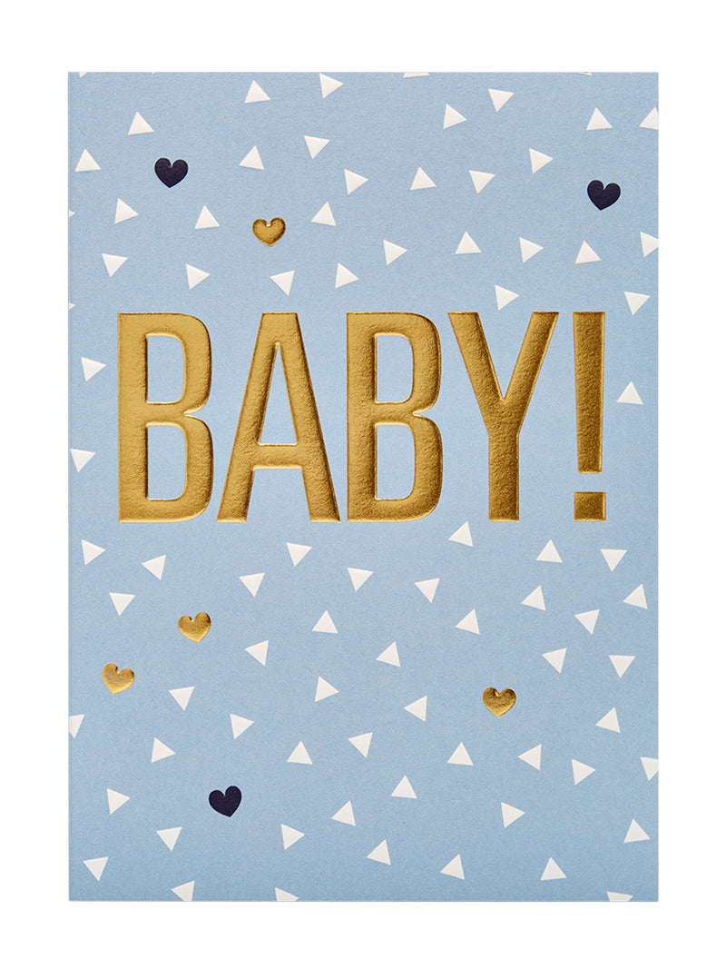 Baby! blue confetti new baby card