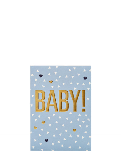 Baby! blue confetti new baby card