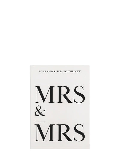 Love and kisses to the new Mrs and Mrs wedding card
