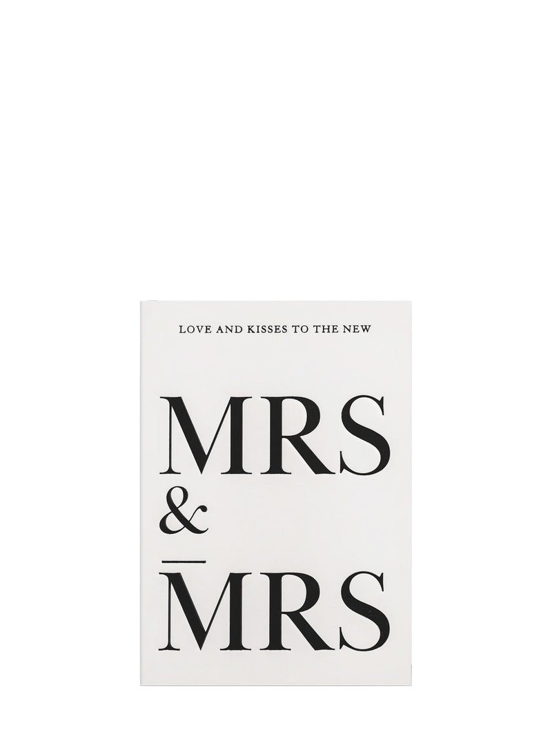 Love and kisses to the new Mrs and Mrs wedding card