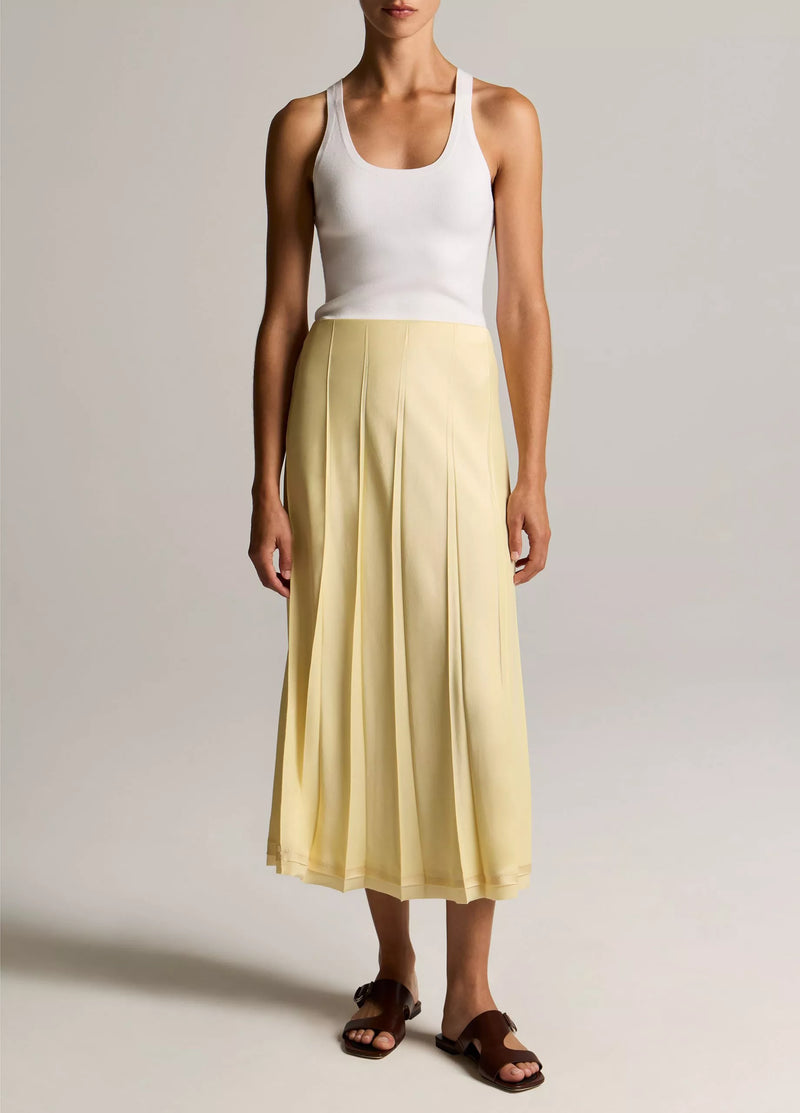 Stretch viscose scoop nk tank, ivory