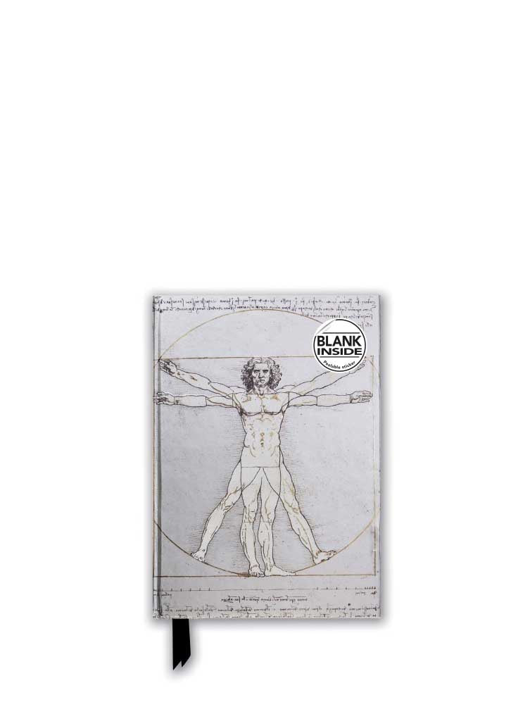 Foiled journal Leonardo da Vinci's Vitruvian man, blank (A5)