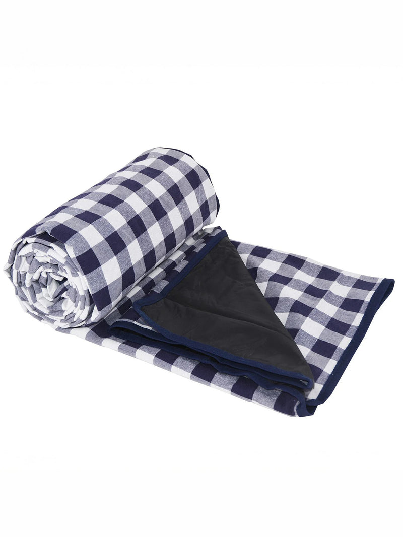 Picnic blanket XL, grands carreaux blue gingham