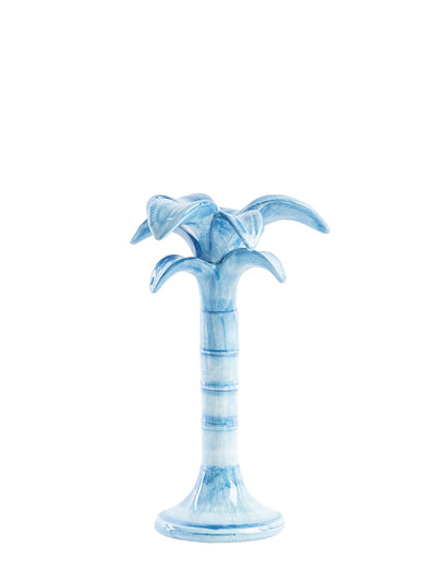 Blue Palm Candleholder, Medium