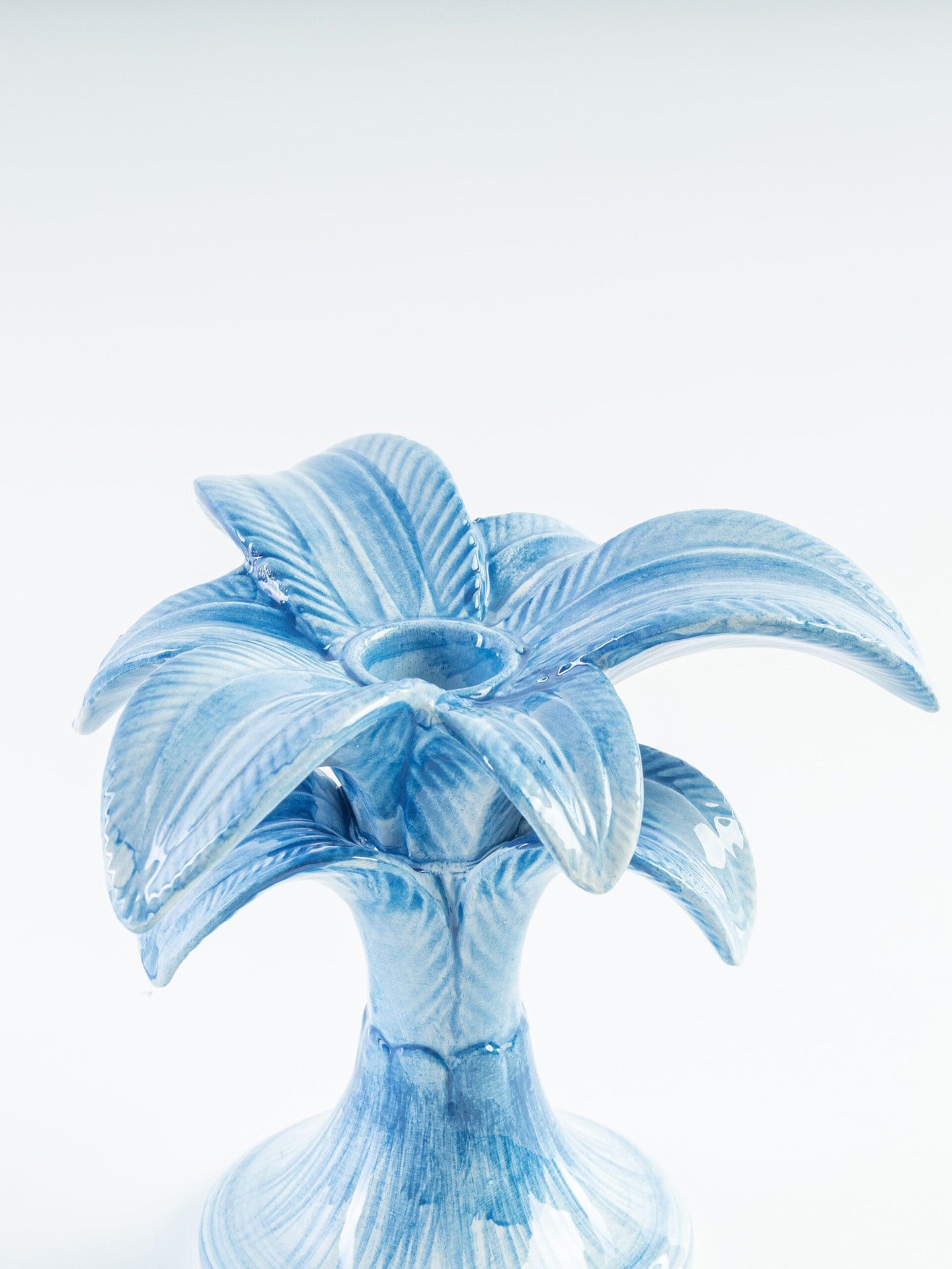 Blue Palm Candleholder, Small