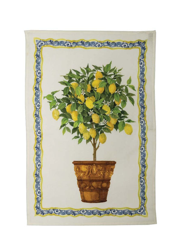 Lemon coccio linen tea towel (50x70cm)
