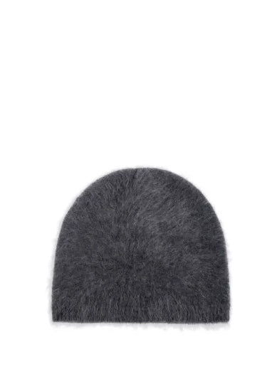 Brushed cashmere beanie, graphite grey