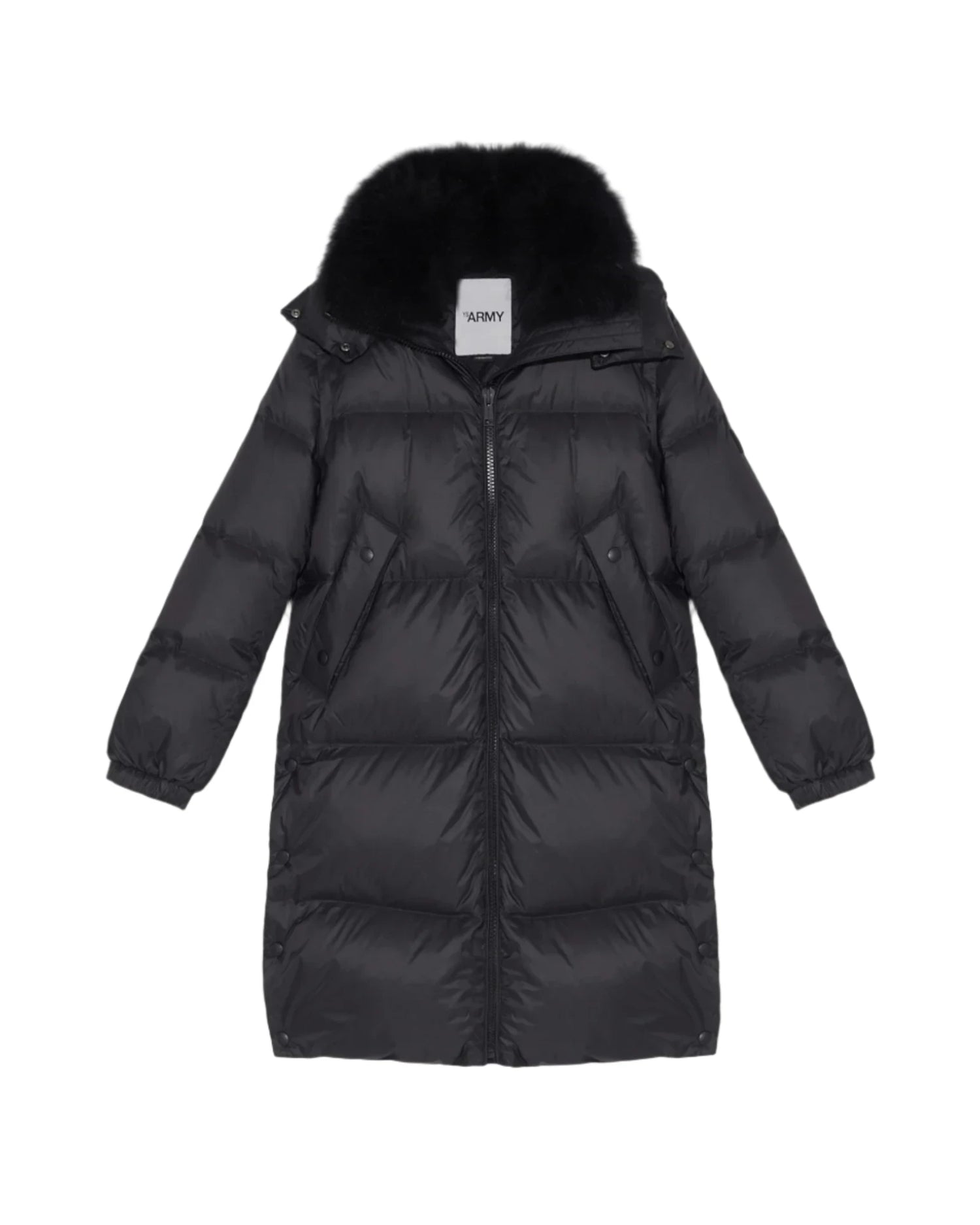 Long DOWN COAT TECHNICAL FABRIC, black