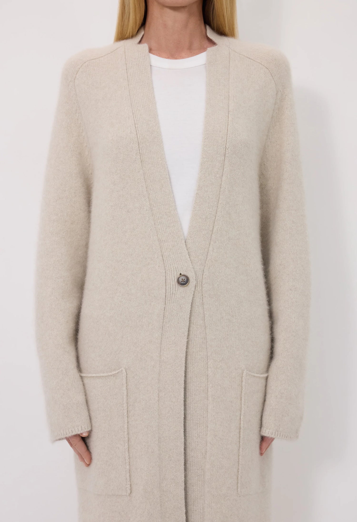 Smet maxi knit cardigan, Ivory