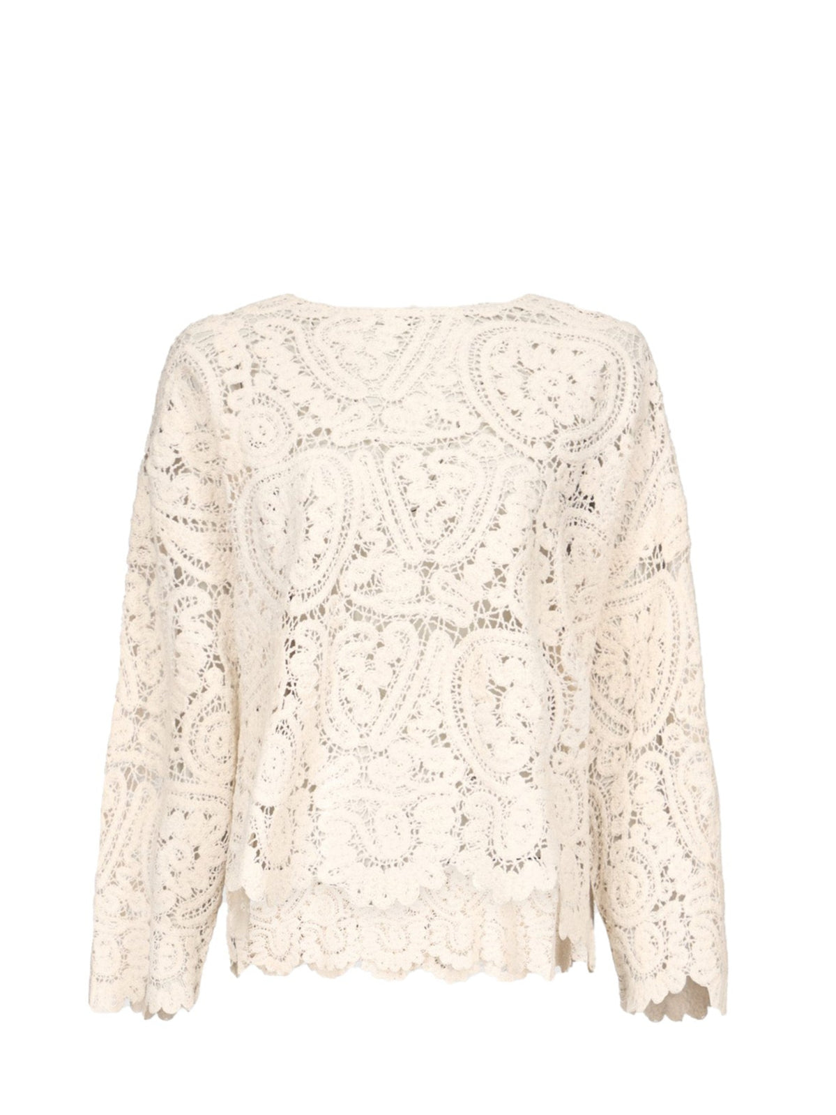 Arold round neck boxy sweater, ivory
