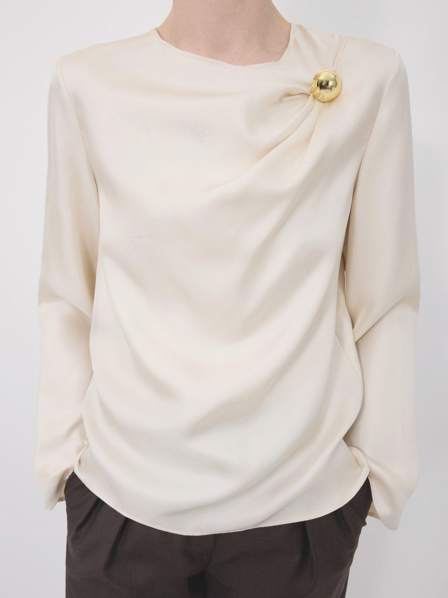 Azae draped blouse, Ivory