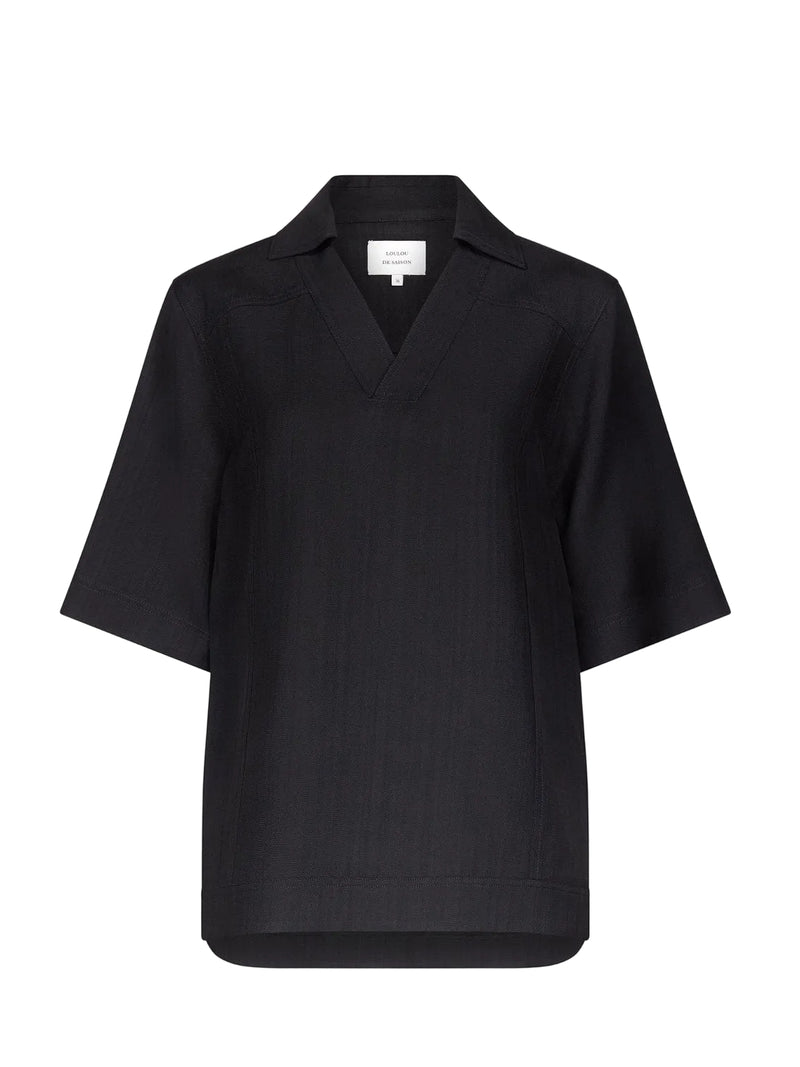 Ermo oversized polo, black