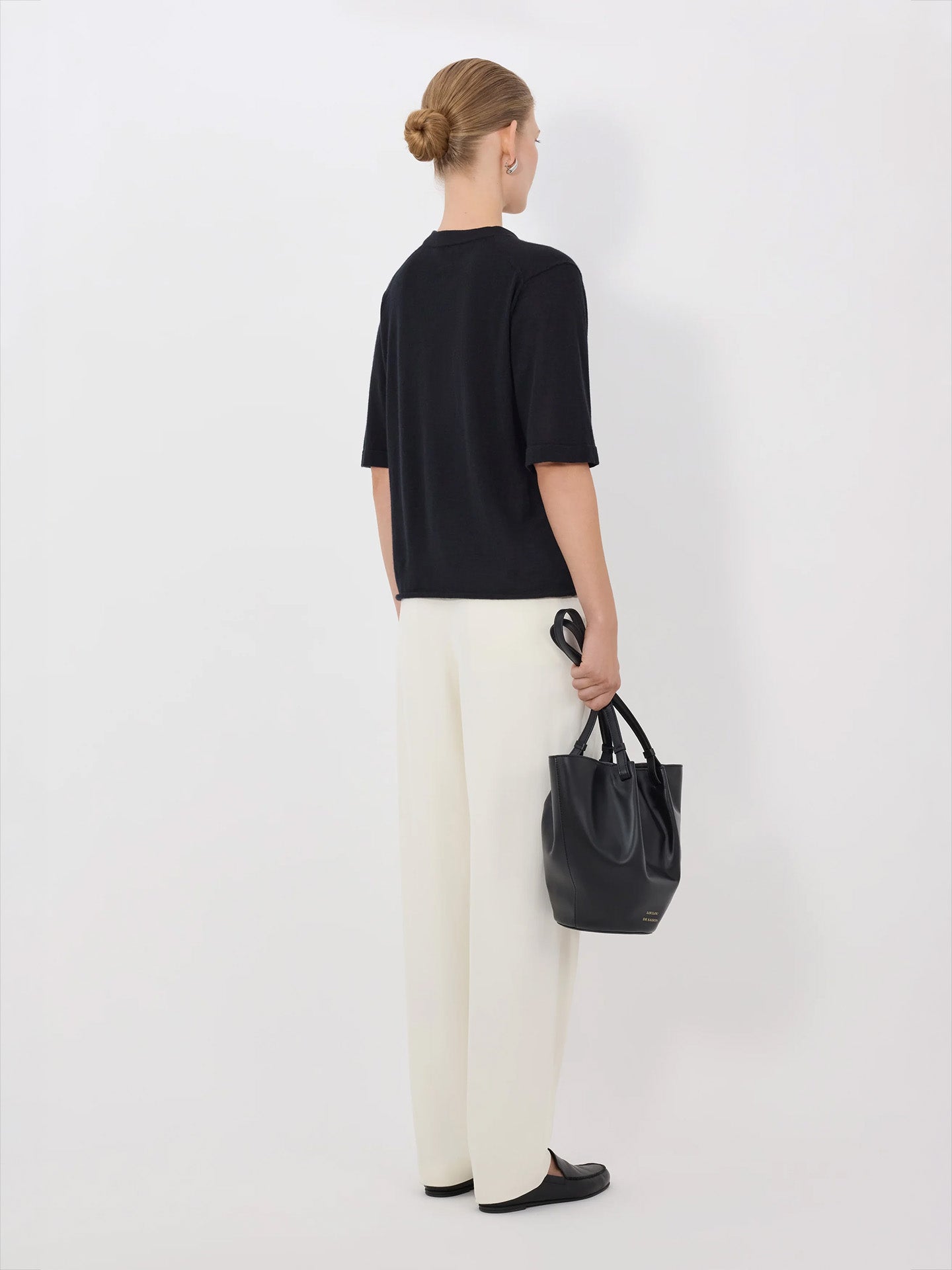 Nala fine short-sleeve-top, black