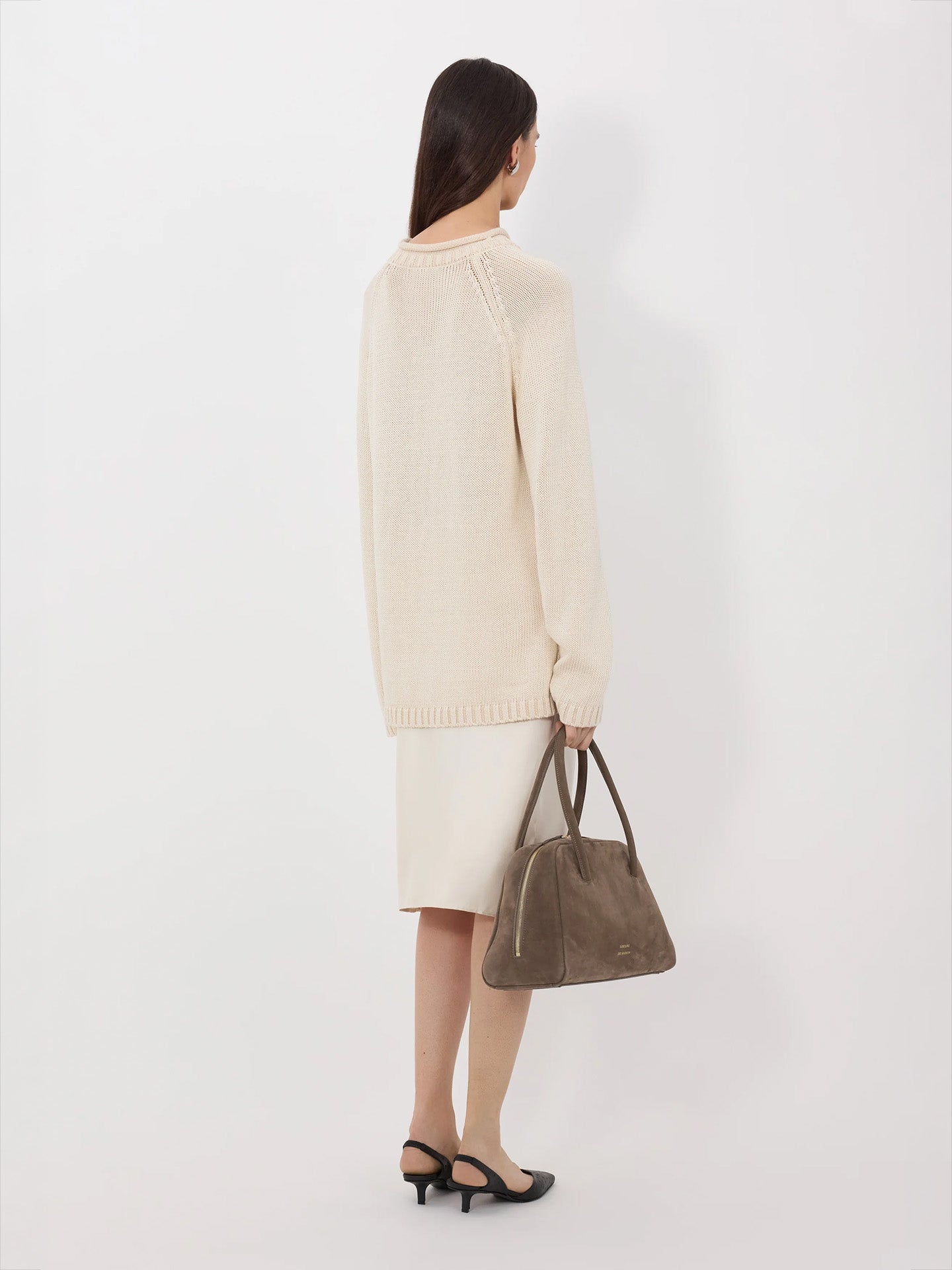 Zima raglan linen-silk sweater, natural