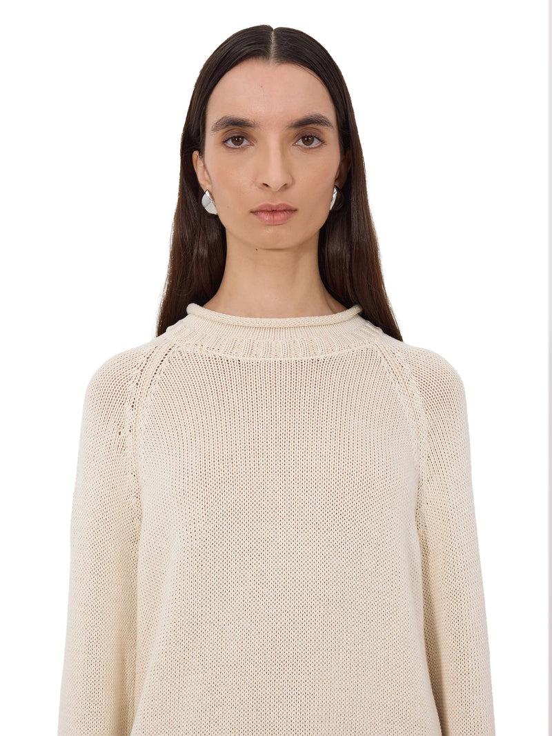 Zima raglan linen-silk sweater, natural