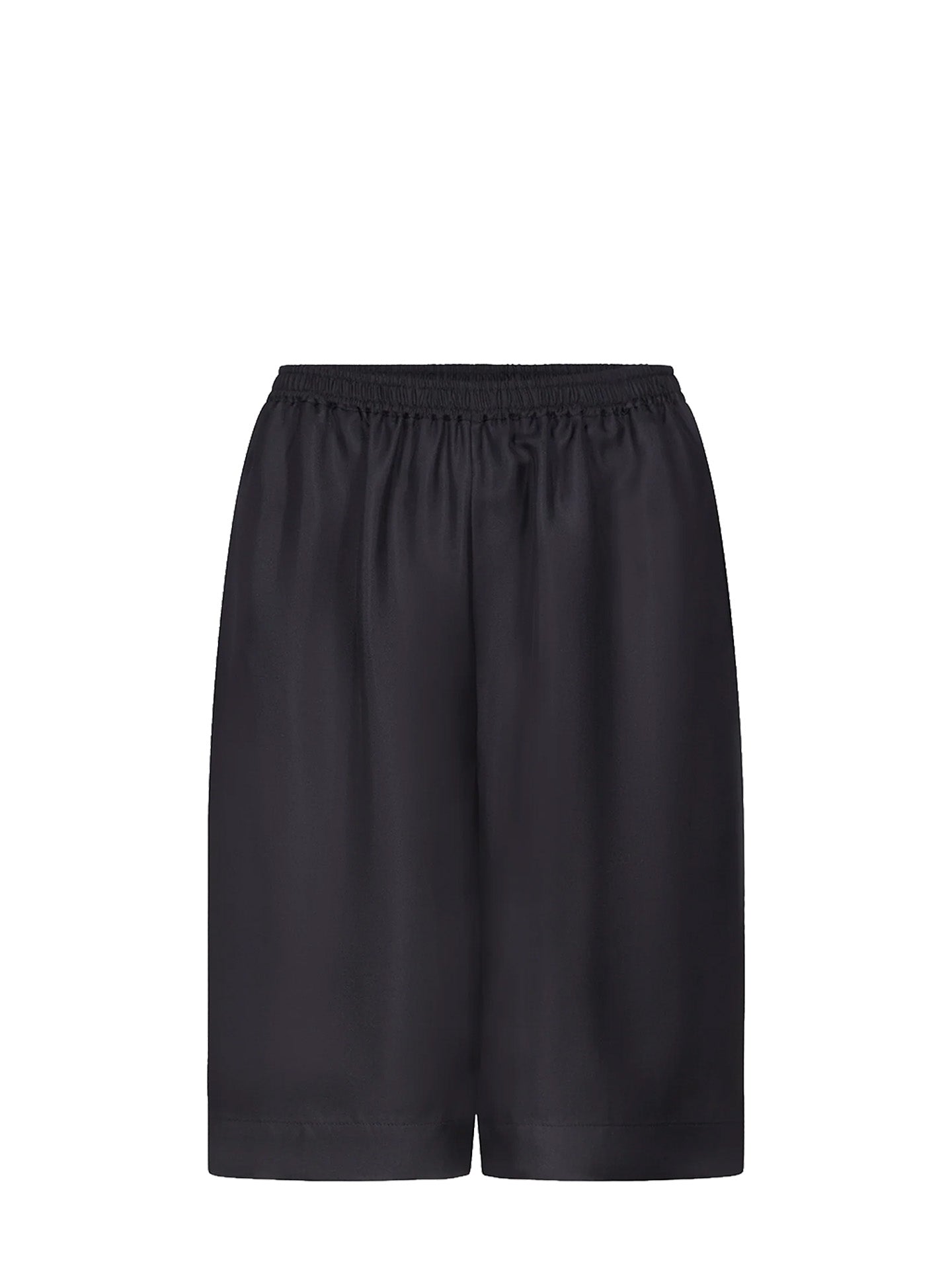 Zinia lds loose-fit silk shorts, black