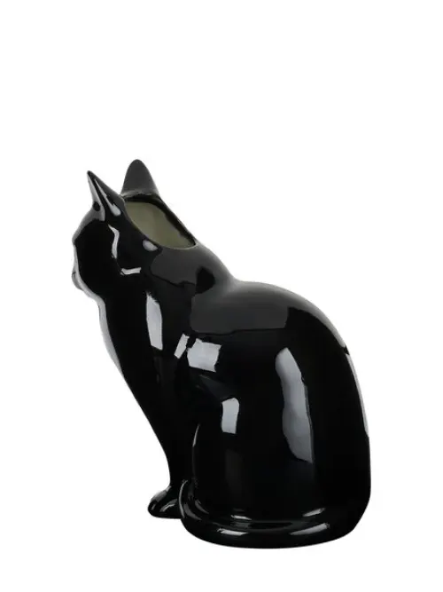 Lucky black cat flower vase, Large